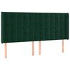 vidaXL Hoofdbord met randen 203x16x118/128 cm fluweel donkergroen