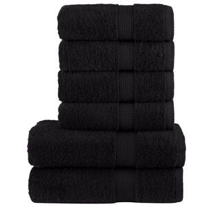 vidaXL 6-delige Handdoekenset SOLUND 600 g/m&sup2; zwart