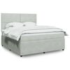 vidaXL Boxspring met matras fluweel lichtgrijs 180x200 cm
