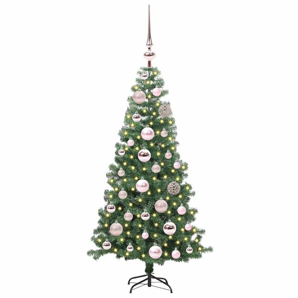 vidaXL Kerstboom met 150 LED met standaard Groen 120 cm PVC