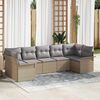vidaXL Tuin Sofa Set met kussen met opslag 7 pcs Beige Poly riet