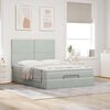 vidaXL Ottoman bed met matrassen 140x190cm fluweel lichtgrijs