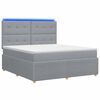 vidaXL LED Boxspring Bed met Matras Lichtgrijs 160 x 200 cm Stof