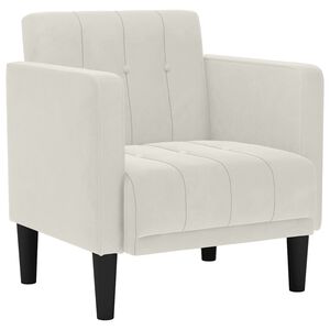 vidaXL Fauteuil met armleuningen cr&egrave;me 53 cm fluweel