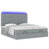 vidaXL Ottoman bed met matrassen en LED's 160x200cm stof lichtgrijs
