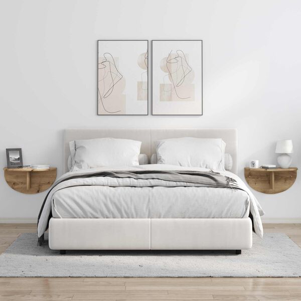 vidaXL Wandplank Artisan Eiken 48 x 24 x 24 cm Bewerkt hout