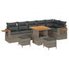 vidaXL Tuinbankenset 9 st Grijs poly rattan