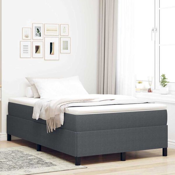 vidaXL Boxspringbed Donkergrijs 120 x 190 cm Fluweel
