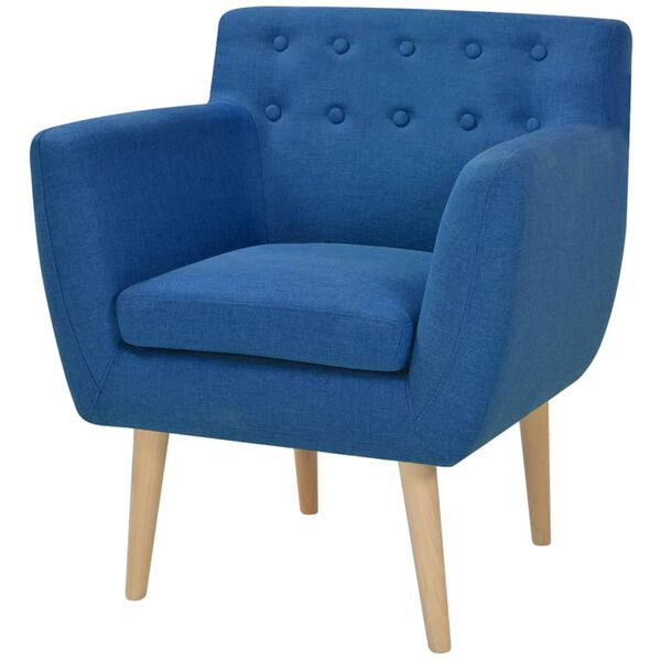 vidaXL Fauteuil stof blauw