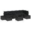 vidaXL Tuin Sofa Set met kussen met opslag 8 pcs Zwart Poly riet