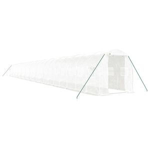 vidaXL Tuinkas met stalen frame 48 m&sup2; 24x2x2 m wit