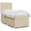 vidaXL Boxspring met matras stof cr&egrave;mekleurig 80x200 cm