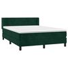vidaXL Boxspring met matras fluweel donkergroen 140x190 cm