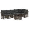 vidaXL Tuinbankenset 7 pcs Grijs poly rattan