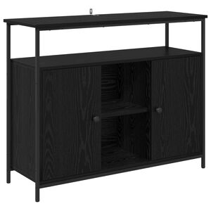 vidaXL Dressoir Zwart Eiken 100 x 35 x 80 cm Bewerkt hout