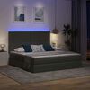 vidaXL Bed met LED-striplichten Donkergrijs 180 x 200 cm Stof