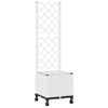 vidaXL Tuinplantbak met schutting en wielen Wit 40 x 40 x 146 cm PP
