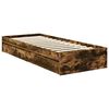 vidaXL Opslag bed met lade Gerookt eiken 70 x 190 cm Bewerkt hout