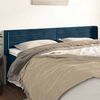 vidaXL Hoofdbord met randen 203x16x78/88 cm fluweel donkerblauw
