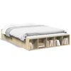 vidaXL Bedframe bewerkt hout sonoma eikenkleurig 135x190 cm