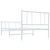 vidaXL Bedframe met hoofd- en voeteneinde metaal wit 75x190 cm