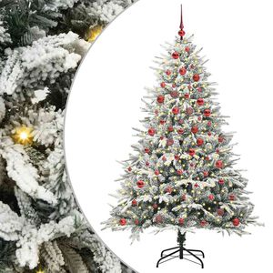 vidaXL Artificial Pre-lit Kerstboom met Ballenset Groen 180 cm
