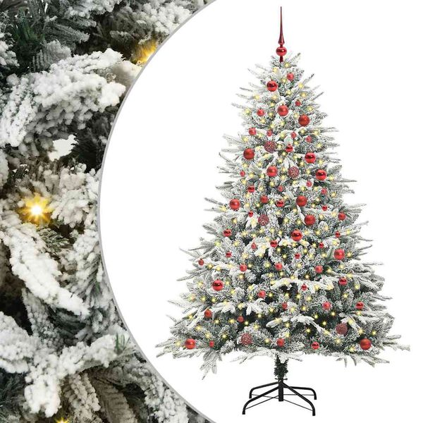vidaXL Artificial Pre-lit Kerstboom met Ballenset Groen 180 cm