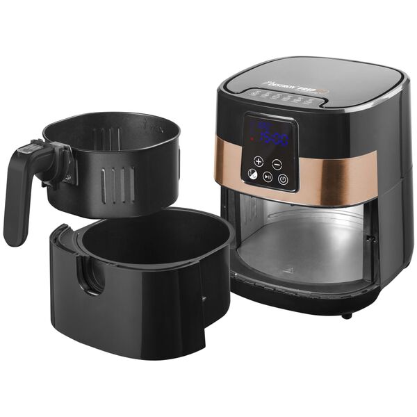Bestron Heteluchtfriteuse digitaal AAF7003DCO zwart en koperkleurig