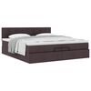 vidaXL Ottoman bed met matras 200x200 cm stof donkerbruin