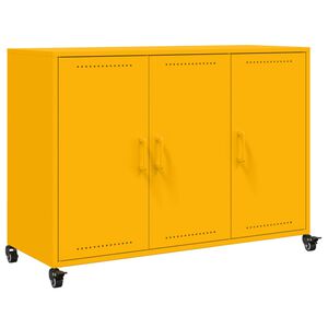 vidaXL Dressoir 100,5x39x72 cm staal mosterdgeel