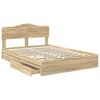 vidaXL Opslag bed met lade Sonoma Eiken 150 x 200 cm Bewerkt hout