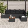 vidaXL Tuinbankenset met kussen 6 pcs Zwart poly rattan