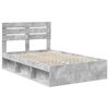 vidaXL Bedframe met hoofdeinde Beton 120 x 190 cm Massief grenenhout