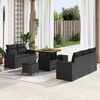vidaXL Tuin Sofa Set met kussen 8 pcs Zwart poly rattan