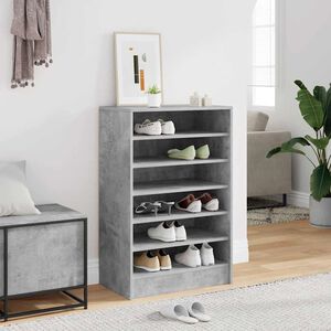 vidaXL Schoenenkast 60x35x92 cm bewerkt hout betongrijs