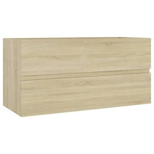 vidaXL Wastafelkast 90x38,5x45 cm bewerkt hout sonoma eikenkleurig