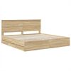vidaXL Bedframe met lade Sonoma Eiken 200 x 200 cm Ingenieurshout