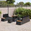 vidaXL Tuin Sofa Set 8 pcs Zwart Poly Rattan en Poedergecoat Staal