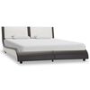 vidaXL Bedframe met LED zonder matras grijs en wit 120x190 cm