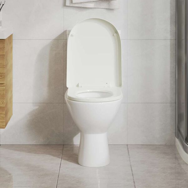 vidaXL Toiletbril soft-close vierkant wit