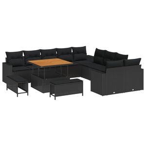vidaXL Tuin Sofa Set 13 pcs Zwart poly rattan