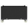 vidaXL Plantenbak met wielen 80x50x54 cm polypropeen zwart