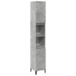 vidaXL Badkamerkast 30x30x190 cm bewerkt hout betongrijs