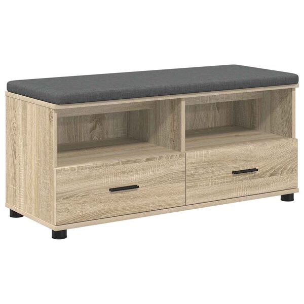 vidaXL Halbank met kussen met lade Sonoma Eiken 100 x 38 x 46 cm
