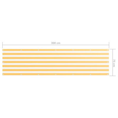 vidaXL Balkonscherm 75x300 cm oxford stof wit en geel