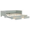vidaXL Slaapbank onderschuifbed en lades 100x200 cm fluweel lichtgrijs