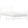 vidaXL Bedframe met hoofd- en voeteneinde metaal wit 100x200 cm