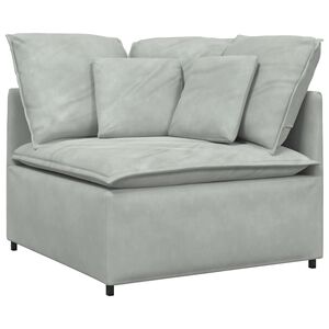 vidaXL Modulaire hoekmodule bank met kussens 100 cm lichtgrijs