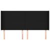vidaXL Hoofdbord met randen 163x16x118/128 cm stof zwart