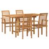 vidaXL Tuin eettafelset 5 st Bruin Massief Teakhout